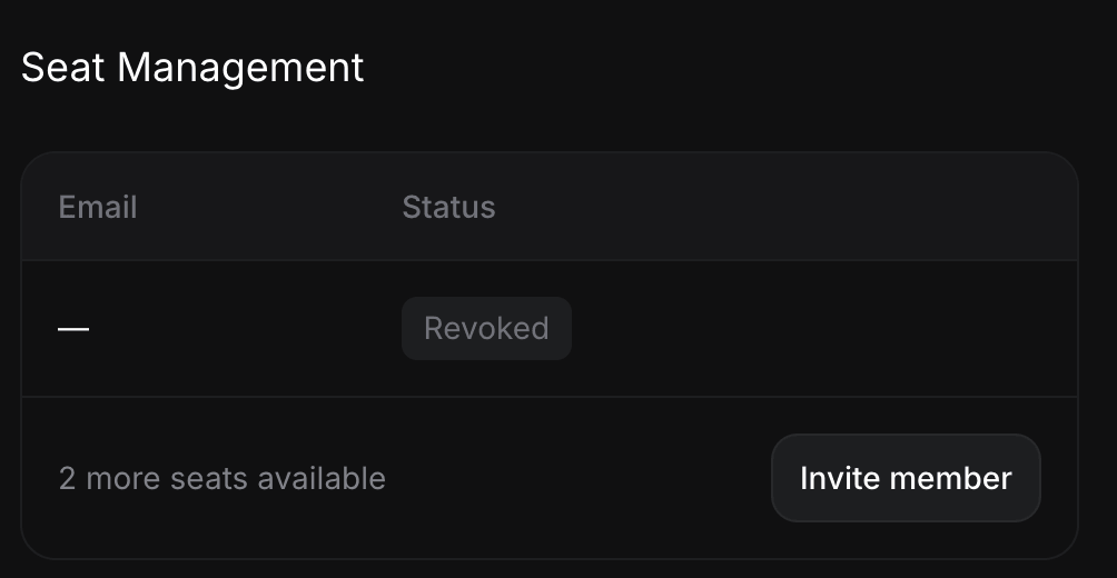Seat Management Panel